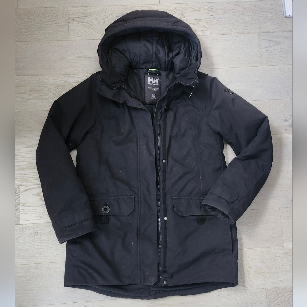 HH Helly Hansen Woman's Insulated Winter Black Parka Jacket